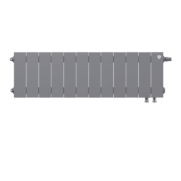 Биметаллический радиатор Royal Thermo PianoForte 200 Silver Satin VDR/12 секций с нижним подключением