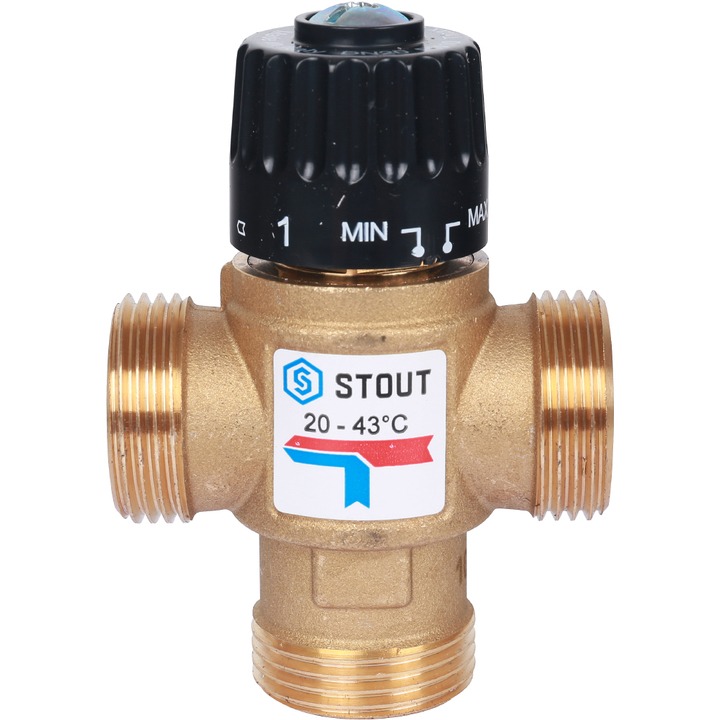 Термостатический смесительный клапан для систем отопления и ГВС. G 1” M, STOUT SVM-0120-254325