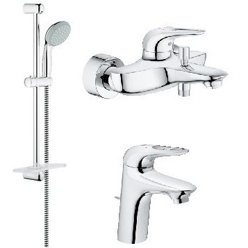 Комплект смесителей с душем Grohe Eurostyle New 124416 хром