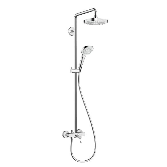 Душевая система Hansgrohe Croma Select E 180 2 Jet Showerpipe со смесителем для душа бел/хром (27258400)