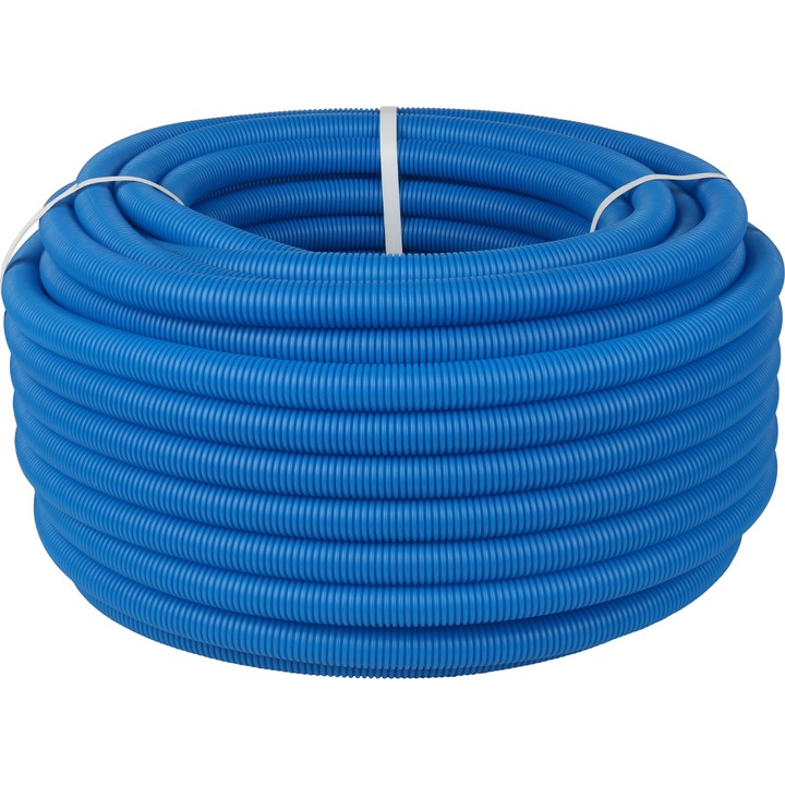 Труба гофрированная Stout, цвет синий, наружным диаметром 40 мм для труб диаметром 32 мм (бухта 30 м) (SPG-0001-504032)