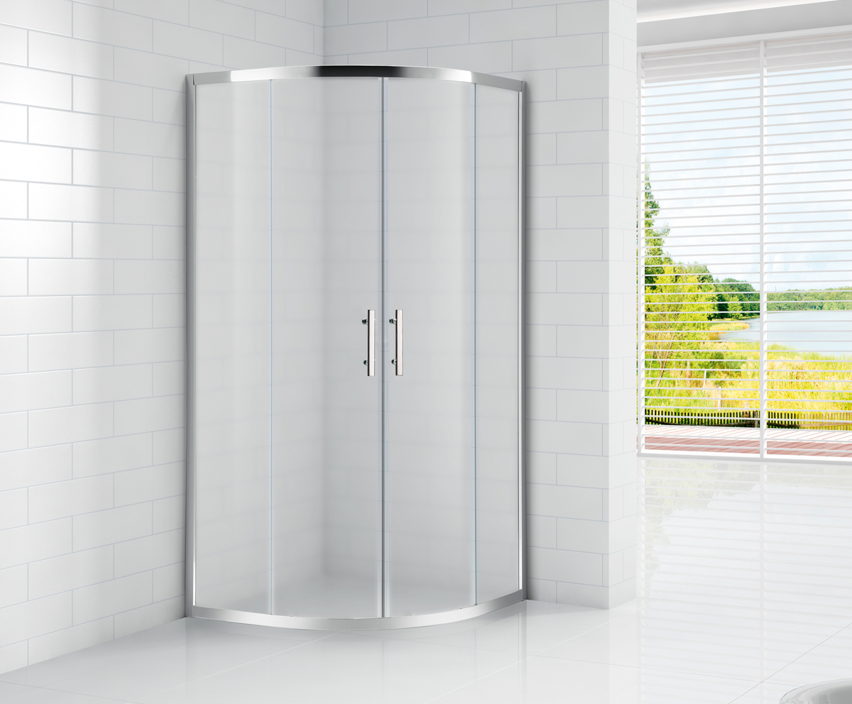 Душевой уголок Cezares Eco 90x90x190 мм, полукруглый, хром (ECO-O-R-2-90-P-Cr)