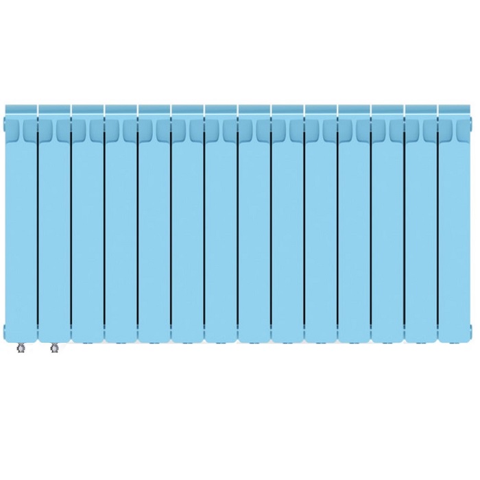Биметаллический радиатор Rifar Monolit Ventil 300/14 секций, с нижним левым подключением (VL), сапфир
